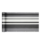 Sekey Balkon Sichtschutz aus 220 g/m² HDPE, Grau-weiß-schwarz gestreif